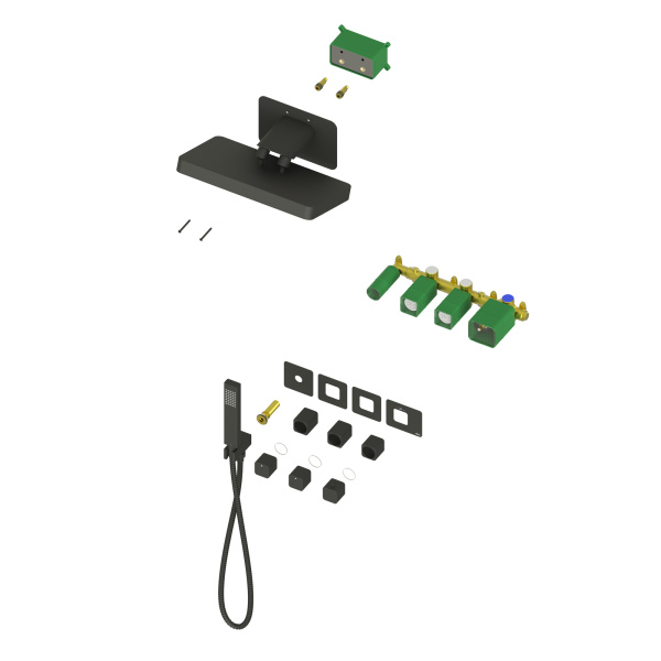 Душевая система встроенная с термостатом Timo Petruma SX-5249/03SM черная матовая фото