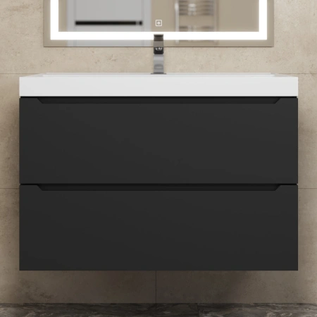 Тумба под раковину Uperwood Tanos 80 291020232 черная матовая фото