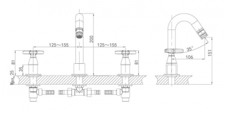 Смеситель для раковины двухвентильный D&K Goethe Hessen DA1384141 фото