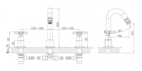 Смеситель для раковины двухвентильный D&K Goethe Hessen DA1384141 фото