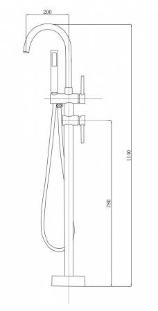 Смеситель для ванны напольный Timo Saona 2300/16Y-CR фото