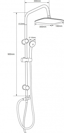 Душевая система (стойка) Aquanet Passion RC AF300-70-RC-B фото