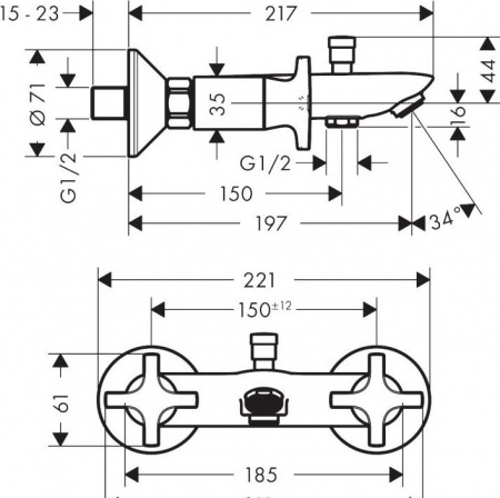 Смеситель для ванны с душем Hansgrohe Logis 71240000 фото