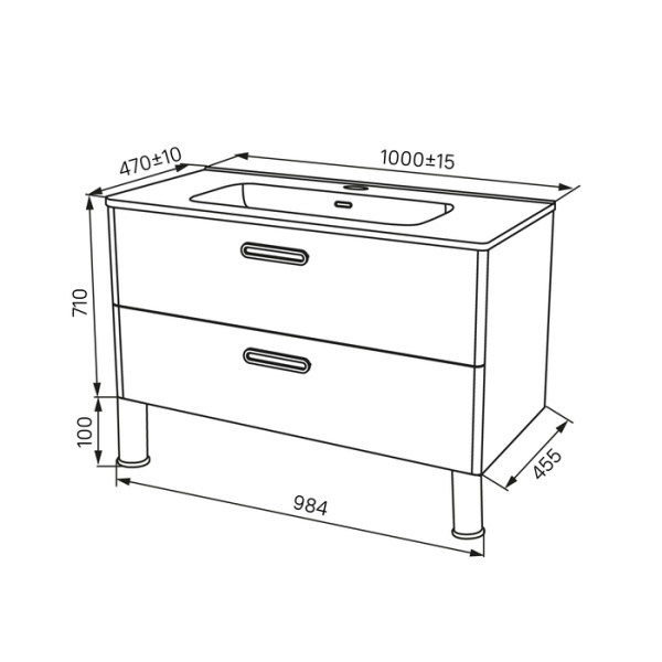 Тумба с раковиной Iddis Brick BRI10WFi95K 100 см фото