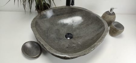 Накладная раковина из речного камня RS0849 (60*52*15) фото