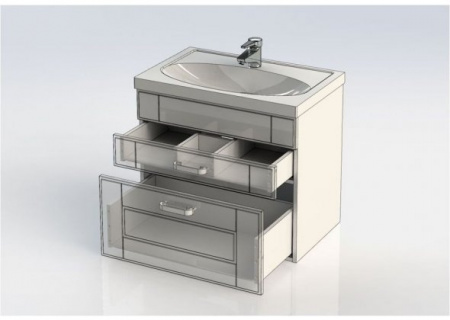 Тумба с раковиной Aquanet Рондо 70 00212616 фото