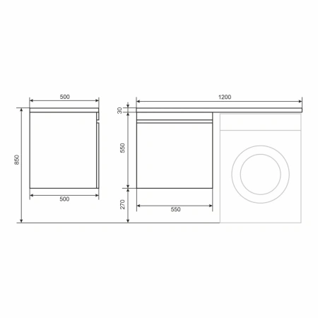 Тумба под стиральную машину Uperwood Magenta 5930205155 черная фото