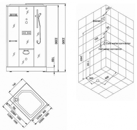 Душевая кабина Eago DZ954 F8 L фото