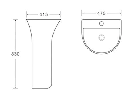 Напольная раковина SantiLine SL-4017 47x41 фото