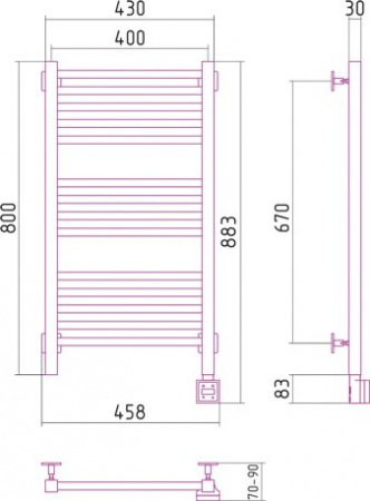 Электрический полотенцесушитель Сунержа Модус 00-0521-8040 фото