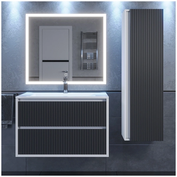 Тумба под раковину Uperwood Next 80 3930205155 белая/графит фото