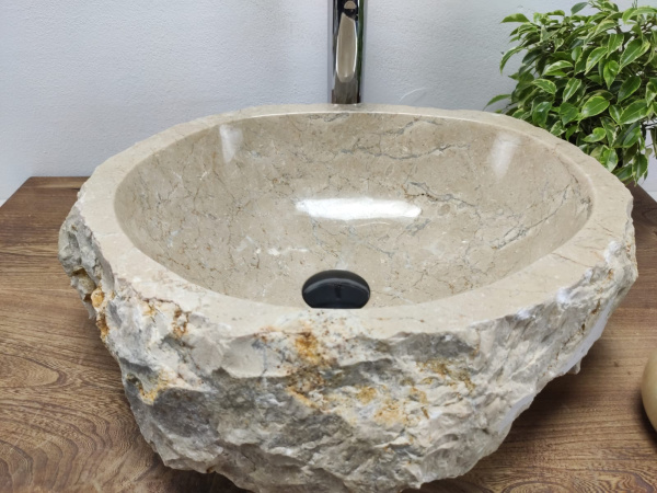 Накладная раковина из мрамора Erozy Cream EM-01082 (49*40*15) фото