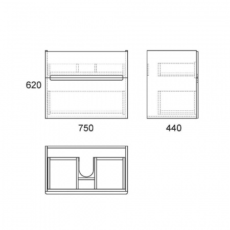 Тумба под раковину OWL 1975 Nyborg 80 OW06.03.00 фото