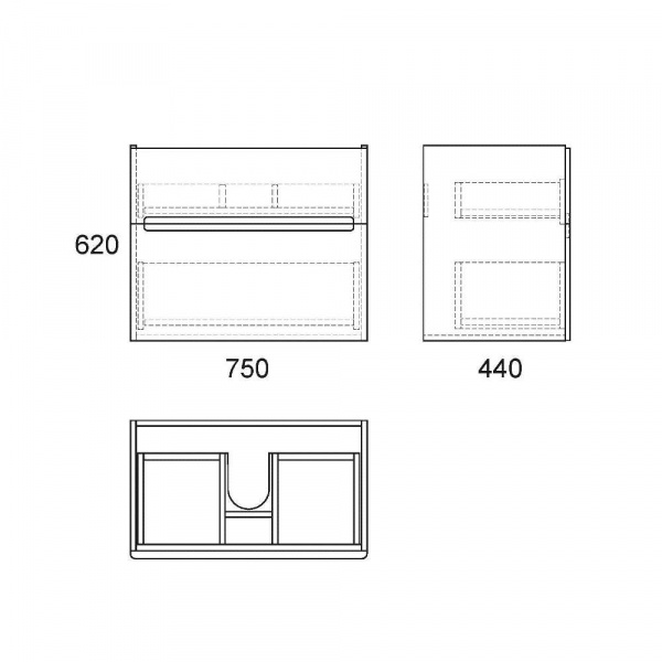 Тумба под раковину OWL 1975 Nyborg 80 OW06.03.00 фото