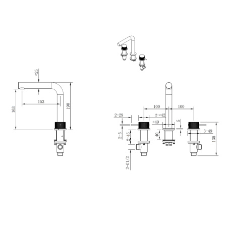 Смеситель для раковины Abber Emotion 316 AF8808BG брашированное светлое золото фото