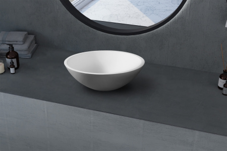 Накладная раковина Abber Stein AS2608 40x40 белая матовая фото