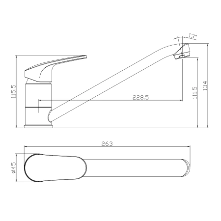 Смеситель для кухни Rossinka RS45 RS45-21 фото