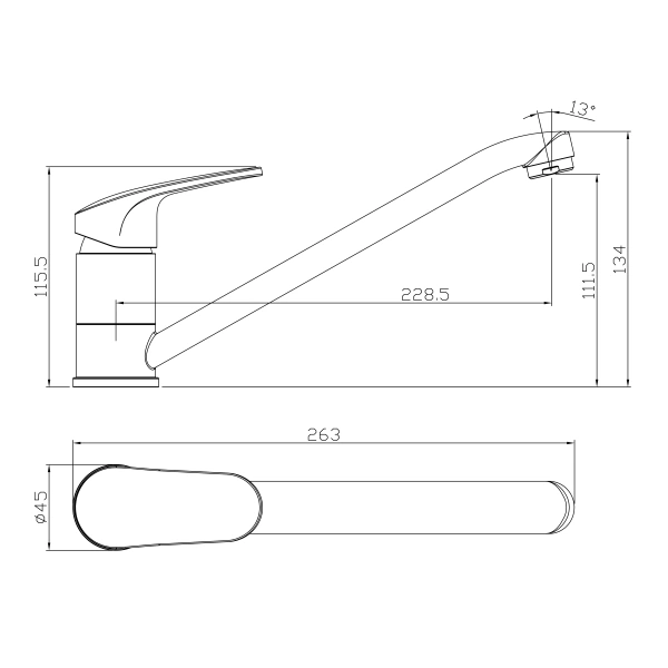 Смеситель для кухни Rossinka RS45 RS45-21 фото