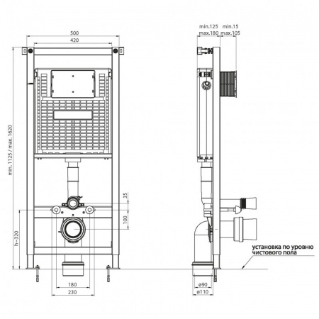 Инсталляция для подвесного унитаза BelBagno BB-T441 фото