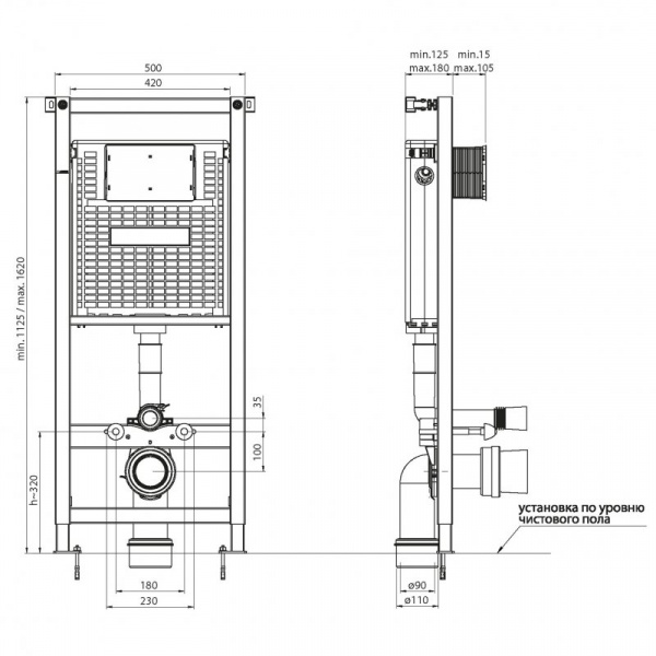 Инсталляция для подвесного унитаза BelBagno BB-T441 фото
