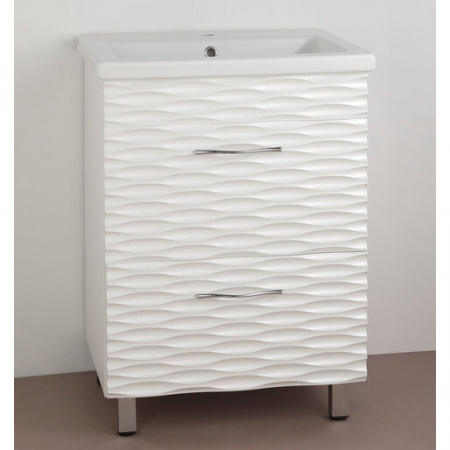 Тумба под раковину Style Line Ассоль 60 Люкс Plus, техно платина фото