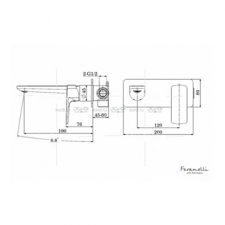 Смеситель для раковины встраиваемый Feramolli Pura BL611 фото