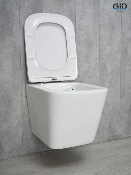 Подвесной унитаз безободковый Gid Tr2143 с сиденьем фото