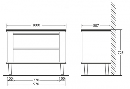 Тумба под раковину со столешницей BelBagno Radice BB1000 RC/TO фото