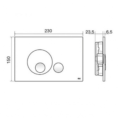 Клавиша смыва Oli Globe 152950 хром глянцевый фото