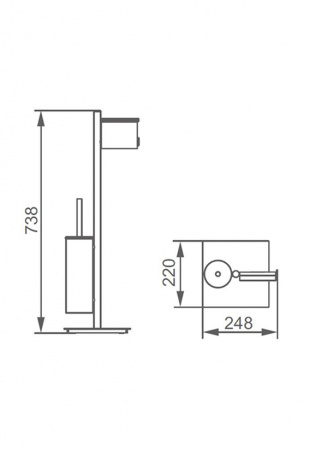 Стойка для туалета напольная AltroBagno Beni Aggiuntivi FS 083304 Cr фото