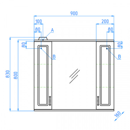 Зеркало-шкаф Style Line Олеандр 2-90 пастель фото
