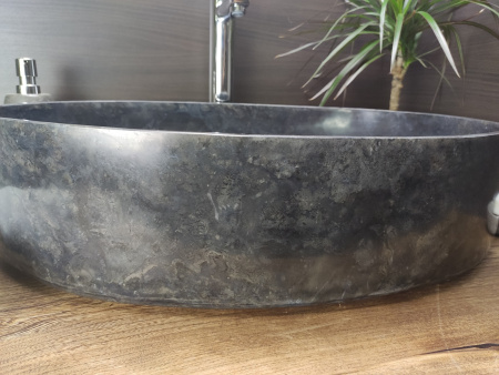 Раковина из мрамора Indo Oval Blak Big OM-00096 фото
