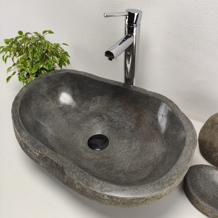 Накладная раковина из речного камня RS0904 (55*38*15) фото