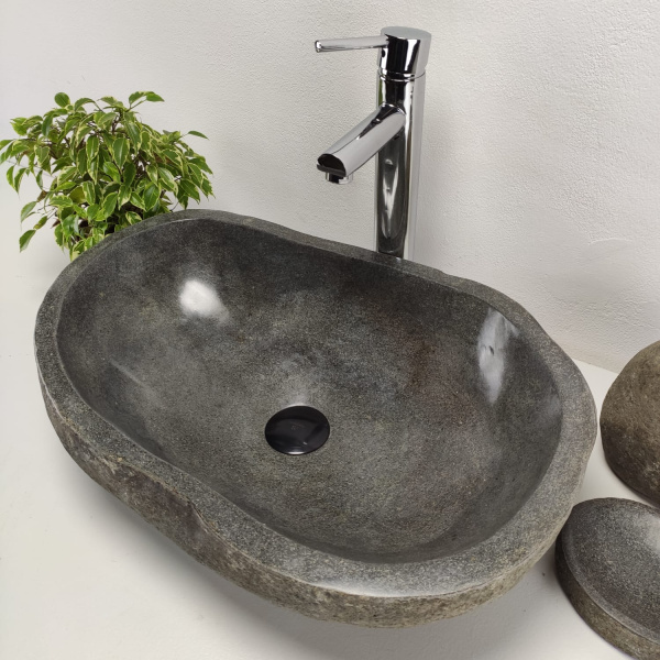 Накладная раковина из речного камня RS0904 (55*38*15) фото