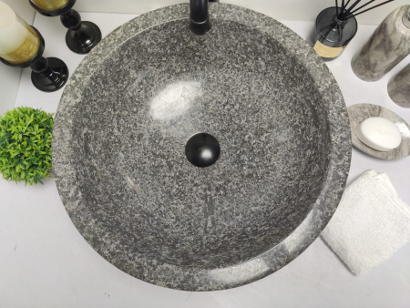 Раковина из мрамора Indo Bowl Grey Medium BM-00260 фото