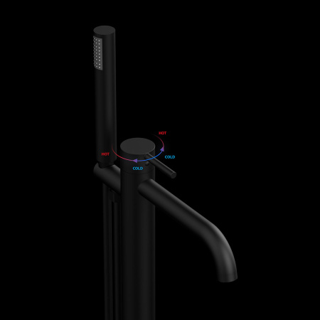 Напольный смеситель для ванны и душа Vincea Desire VTF-1DMB черный матовый фото