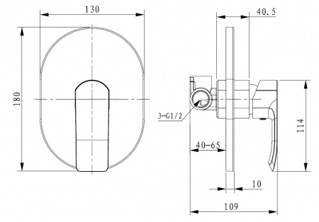 Смеситель для душа Kaiser Aurora 67177 хром фото