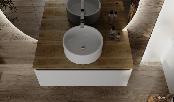 Тумба под раковину Jorno Solis Sol.01.100/P/W 100 см фото