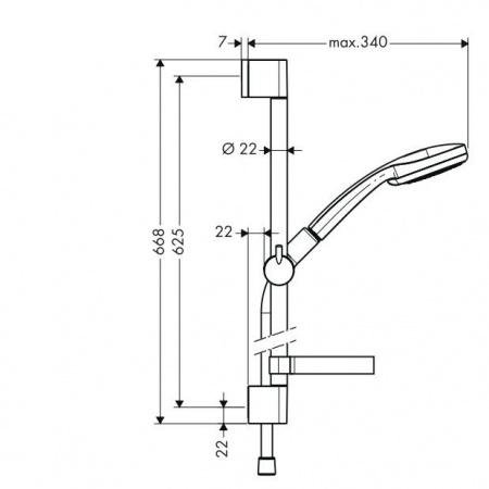 Душевой гарнитур Hansgrohe Croma 100 1jet/Unica'C 65 cm 27717000 фото