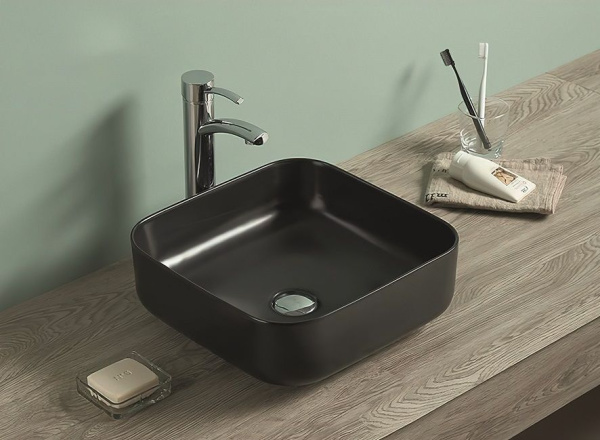 Накладная раковина Art&Max AM-78110-MB 38x38 черная матовая фото