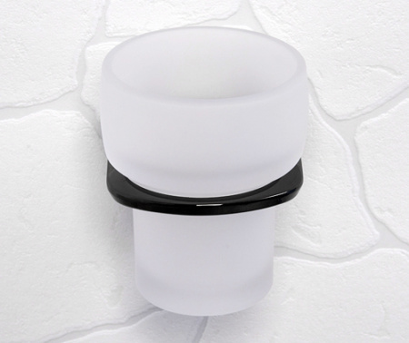 Стакан для зубных щеток WasserKRAFT Glan K-5128 черный глянец фото