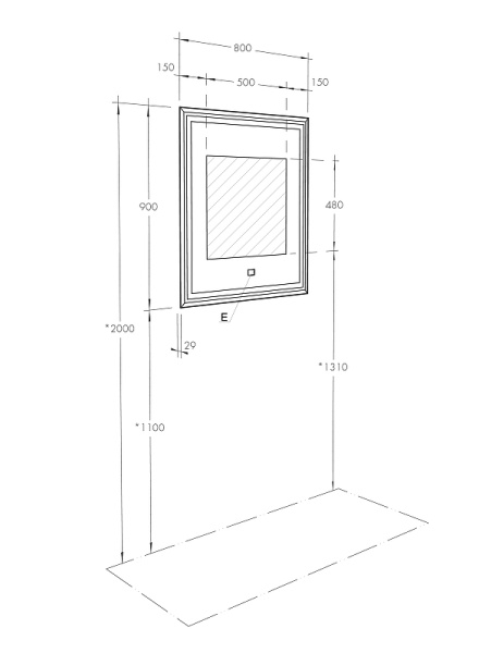 Зеркало с подсветкой и подогревом Акватон Уэльс 80 1A214002WA010 80x90 фото