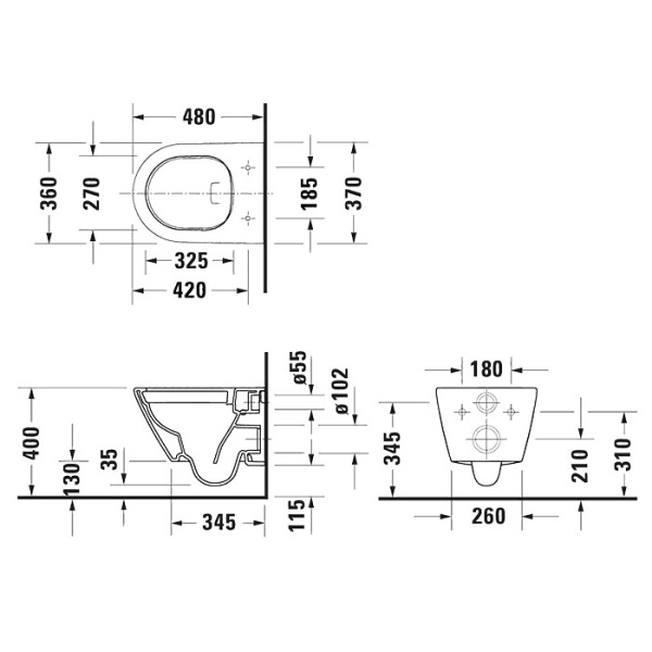 Подвесной унитаз безободковый Duravit D-Neo 45880900A1 с сиденьем фото
