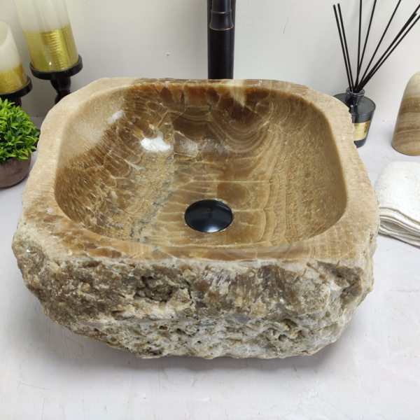 Накладная раковина из оникса Erozy Sunset EO-00460 (42*42*15см) фото