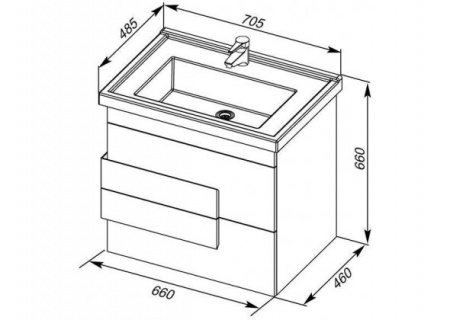Тумба с раковиной Aquanet Мадейра 70 00213058 фото