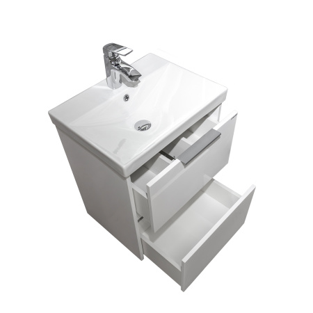 Тумба с раковиной Comforty Селенга-50 00-00022684CF белый глянец фото