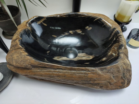 Накладная раковина из окаменелого дерева FSB-0409 фото