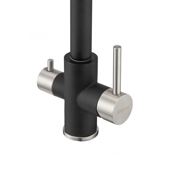 Смеситель для кухни под фильтр Milacio Ultra Bolvir MCU.553.MB черный матовый/хром фото