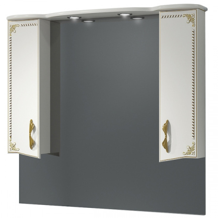 Зеркало-шкаф Kaksa Классик-Д 004055 105 см белый с золотом фото
