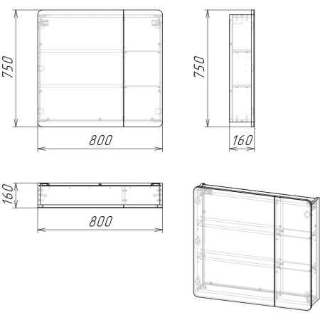 Зеркало-шкаф для ванной Grossman Талис-80 208009 L фото